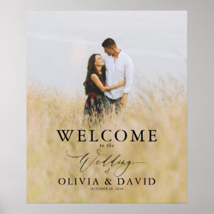 Editable Text Colours Modern Wedding Welcome Photo Poster