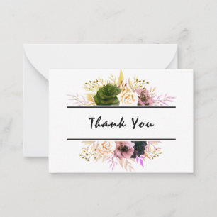 Editable Text Floral Thank You, Welcome, Home made Card