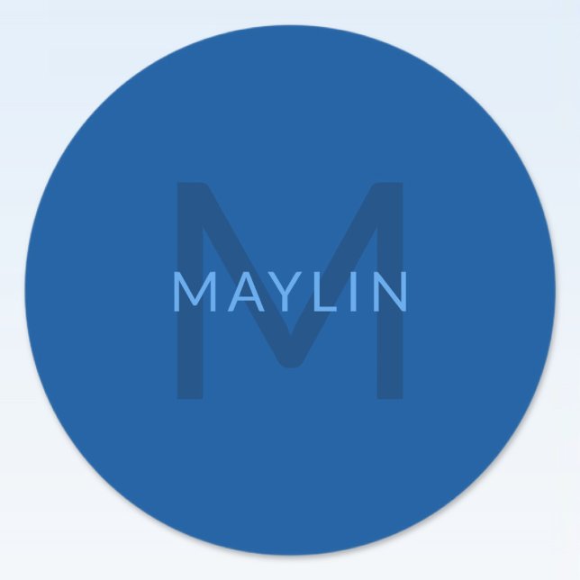 Editable Text Template for Monogrammed Name Etc. Classic Round Sticker (Creator Uploaded)