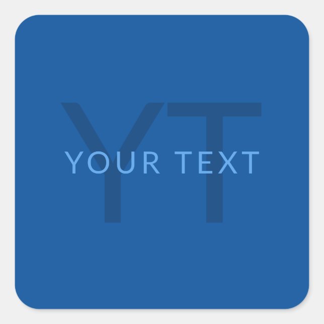 Editable Text Template for Monogrammed Name Etc. Square Sticker (Front)