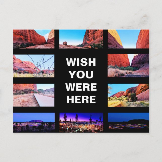 Editable text - Uluru Red Centre multi-photo Postcard (Front)