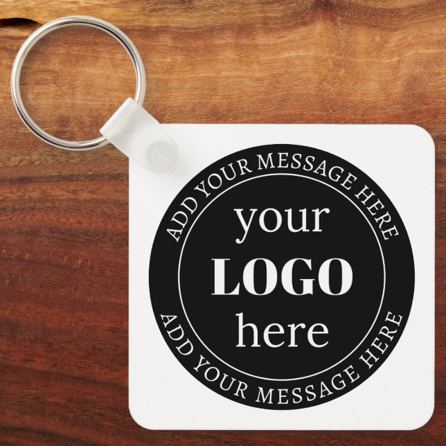 Editable Text & Your Logo or other Design  Key Ring (Front)