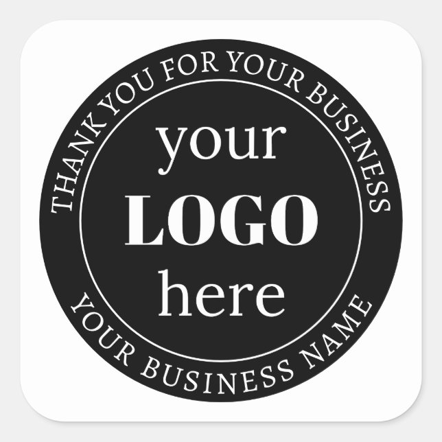 Editable Text & Your Logo or other Design  Square Sticker (Front)