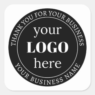 Editable Text & Your Logo or other Design  Square Sticker