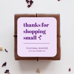Editable Thank You for Shopping Small Business Square Sticker