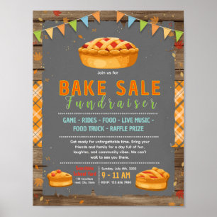 Editable thanksgiving bake sale fundraiser flyer poster