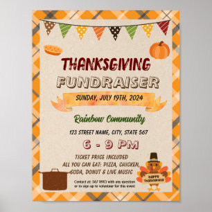 Editable Thanksgiving potluck flyer Poster
