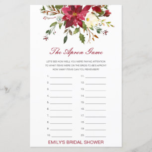 Editable The Apron Game Bridal Shower Game