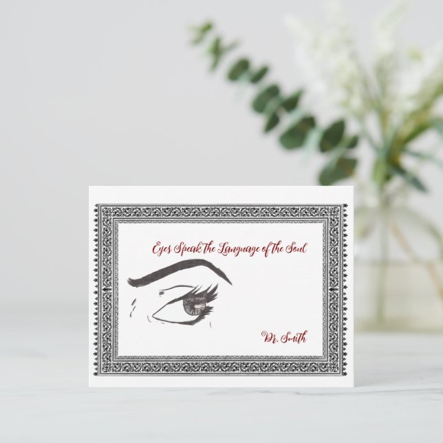 editable "The Eye of a Woman" Greeting Card  (Standing Front)
