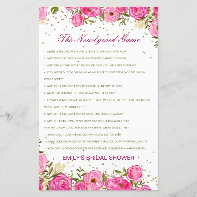 Editable The Newlywed Game, Who Knows Couple (Front)