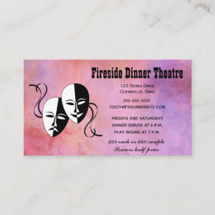Editable Theatre Masks Dinner Theatre Business Card
