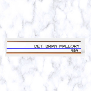 Editable Thin Blue Line Police Law Enforcement Desk Name Plate