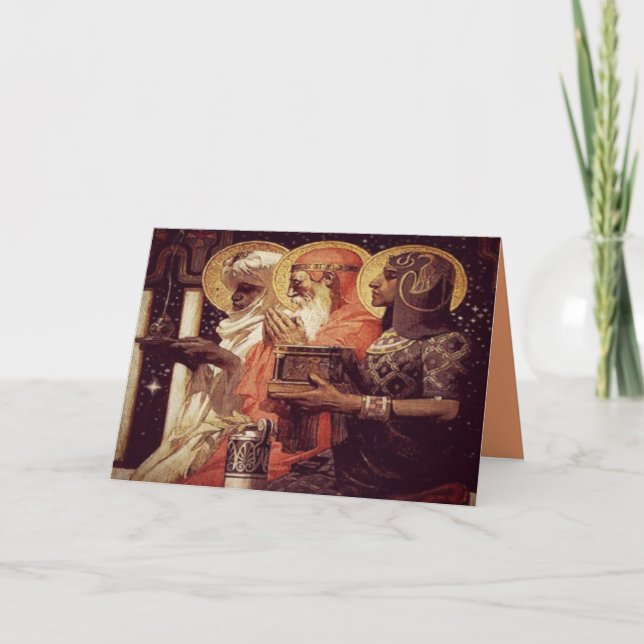 Editable Three Kings Epiphany Christmas Card (Front)