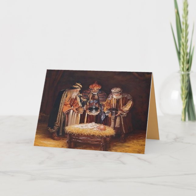 Editable Three Wise Men Epiphany Christmas Card (Front)