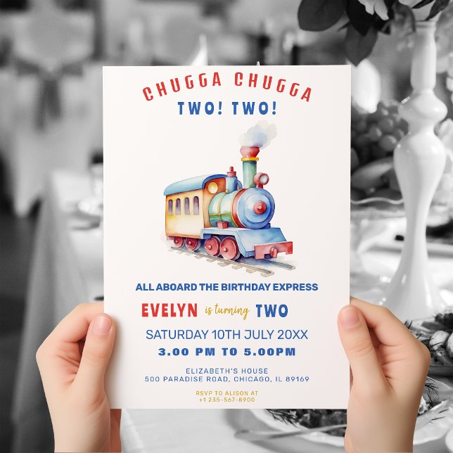 Editable Train Adventure Birthday Invite (Creator Uploaded)