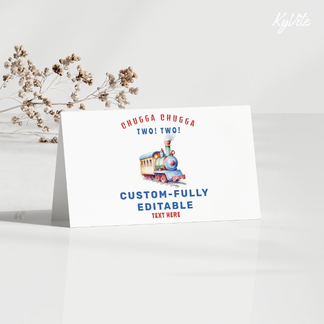 Editable Train Adventure Folded Food Tent Card  (Creator Uploaded)