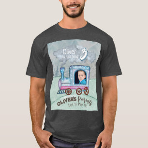 Editable Train Birthday theme T-Shirt