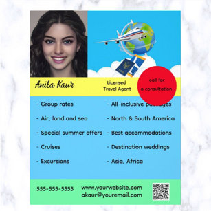 Editable Travel Agent  Flyer