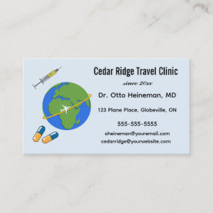 Editable Travel Clinic Business Card
