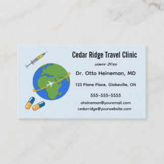 Editable Travel Clinic Business Card