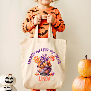 Editable Trick or Treat Funny Halloween Tote Bag