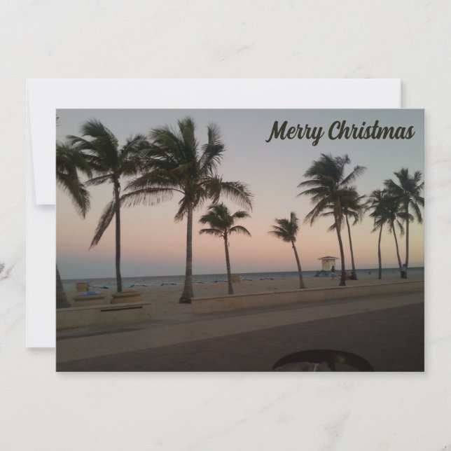 Editable Tropical Christmas Photo Holiday Card (Front)
