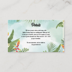 Editable Tropical Details of the Wedding Enclosure Card
