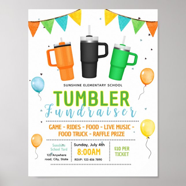 Editable tumbler fundraiser flyer poster (Front)