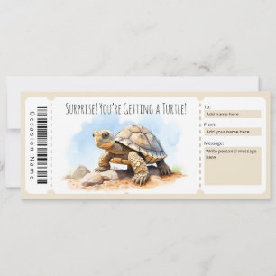 Editable Turtle Gift Certificate for turtle lovers Invitation