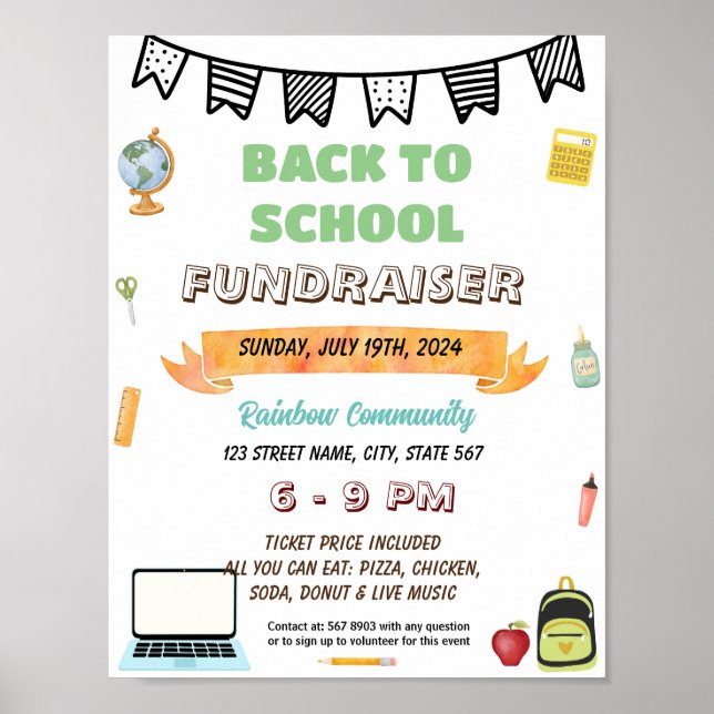 Editable tutoring school flyer poster (Front)