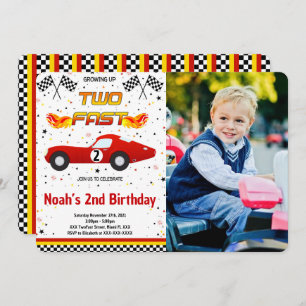 Editable Two Fast Photo Invitation