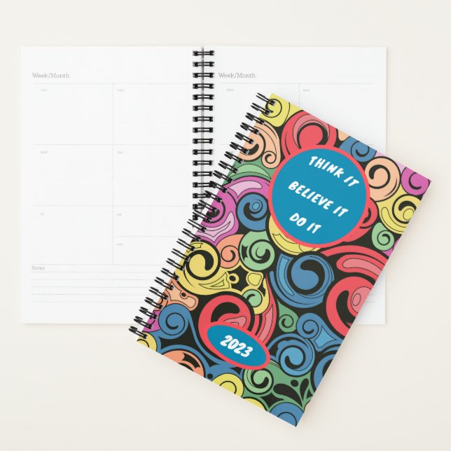 Editable, Undated Planner, Colourful Art, 2023 Planner (Display)
