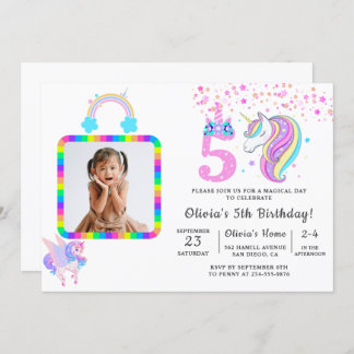 Editable Unicorn Birthday Party Invitation