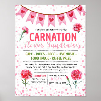 Editable valentine flower carnation flyer poster