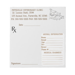 Editable Veterinary Dog and Cat Prescription  Notepad