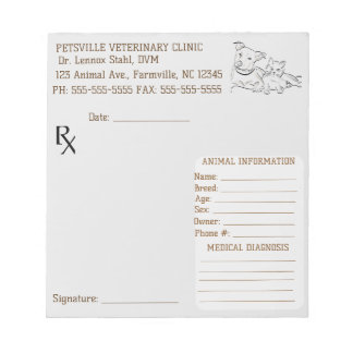Editable Veterinary Dog and Cat Prescription  Notepad
