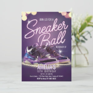 Editable Vibrant Sneaker Ball Birthday Party Invitation