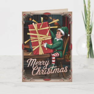 EDITABLE Vintage Funny Christmas Card