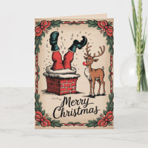 EDITABLE Vintage Funny Christmas Card