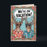 EDITABLE Vintage Funny Christmas Card<br><div class="desc">Custom vintage style funny Christmas card featuring reindeer on vacation! Personalise it and send it as an instant download to your friends and family. This Christmas card is also fully editable, so you can edit the greetings, or leave them as is, and sign it with all your names. The inside...</div>