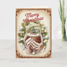 EDITABLE Vintage Xmas Christmas Card