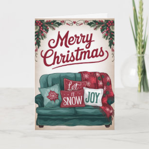 EDITABLE Vintage Xmas Christmas Card