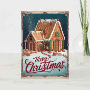 EDITABLE Vintage Xmas Four-Page Christmas Card