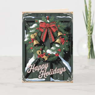 EDITABLE Vintage Xmas Four-Page Christmas Card