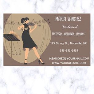 Editable Violinist Musician Business Card
