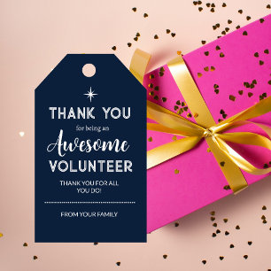 Editable Volunteer Appreciation Gift Tags Custom