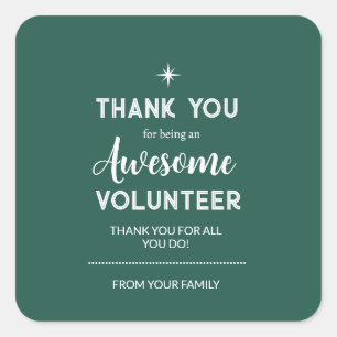 Editable Volunteer Appreciation Sticker green