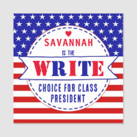 Editable "Vote"  for Class President with American