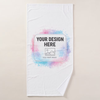Editable Watercolor Design Template – Your Design Bath Towel