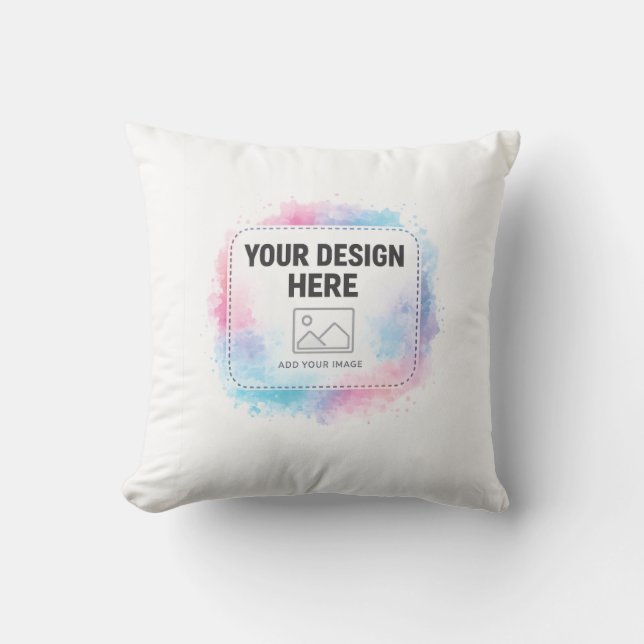 Editable Watercolor Design Template – Your Design Cushion (Front)